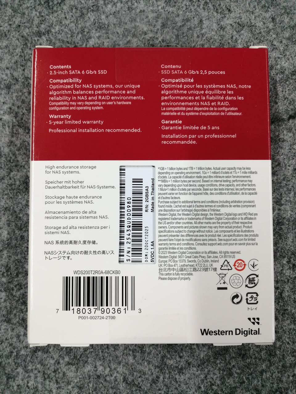 WESTERN DIGITAL 2.5-inch SSD WDS200T2R0A-68CKB0
