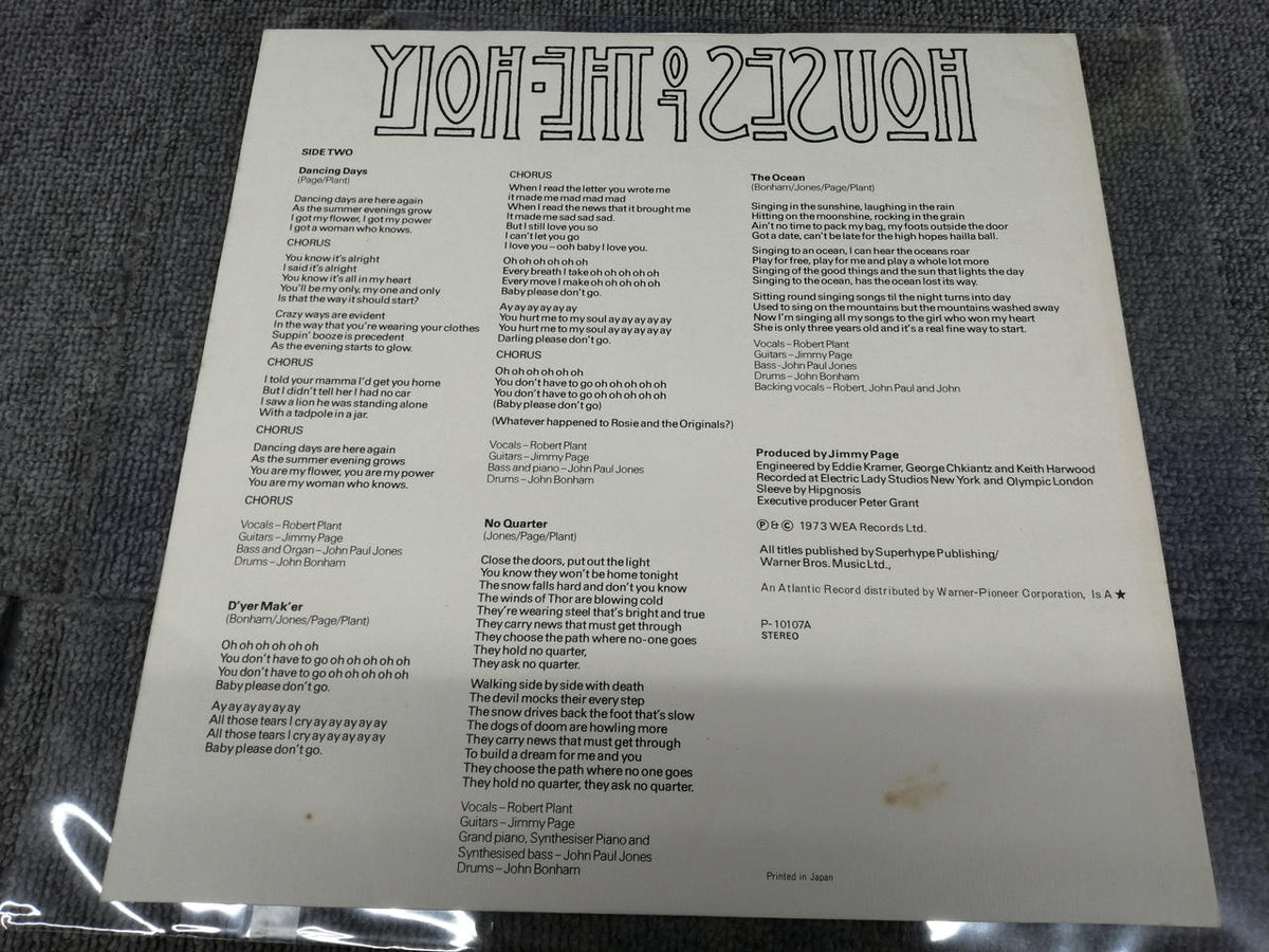 Atlantic LED ZEPPELIN/HOUSES OF THE HOL P-10107A