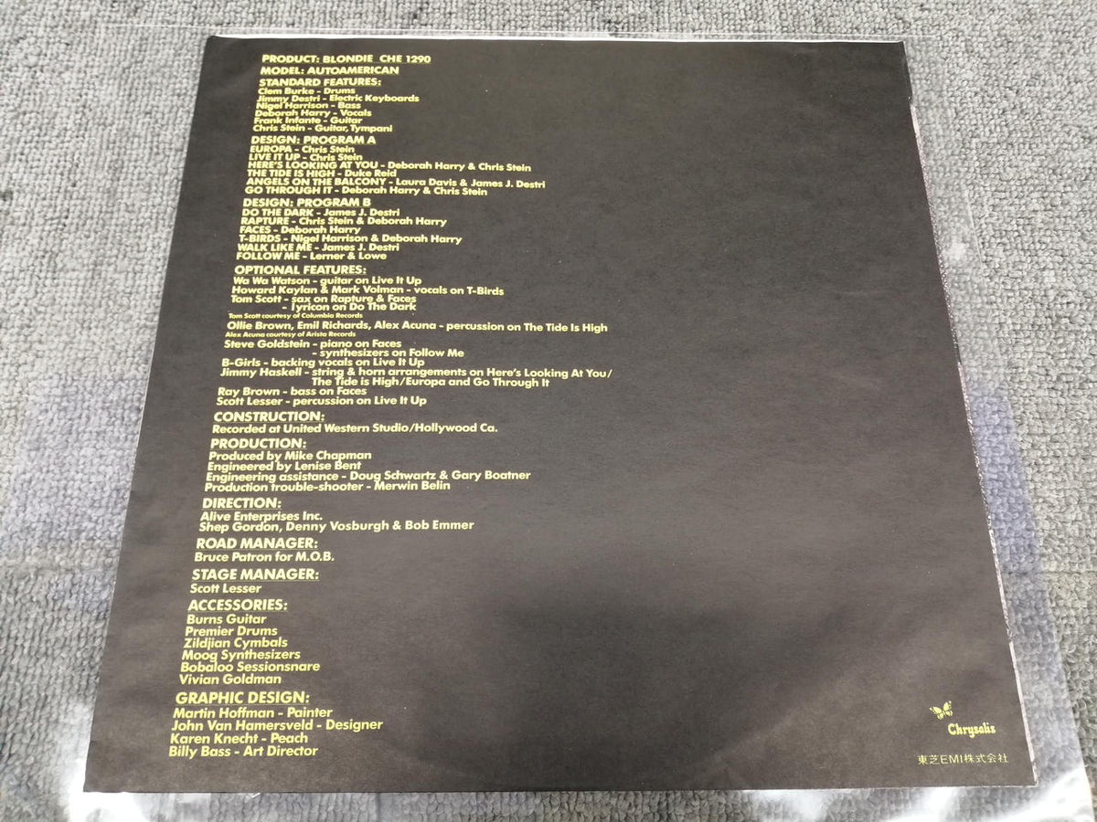 CHRYSALIS RECORDS BLONDIE/AUTOAMERICAN WWS-91004