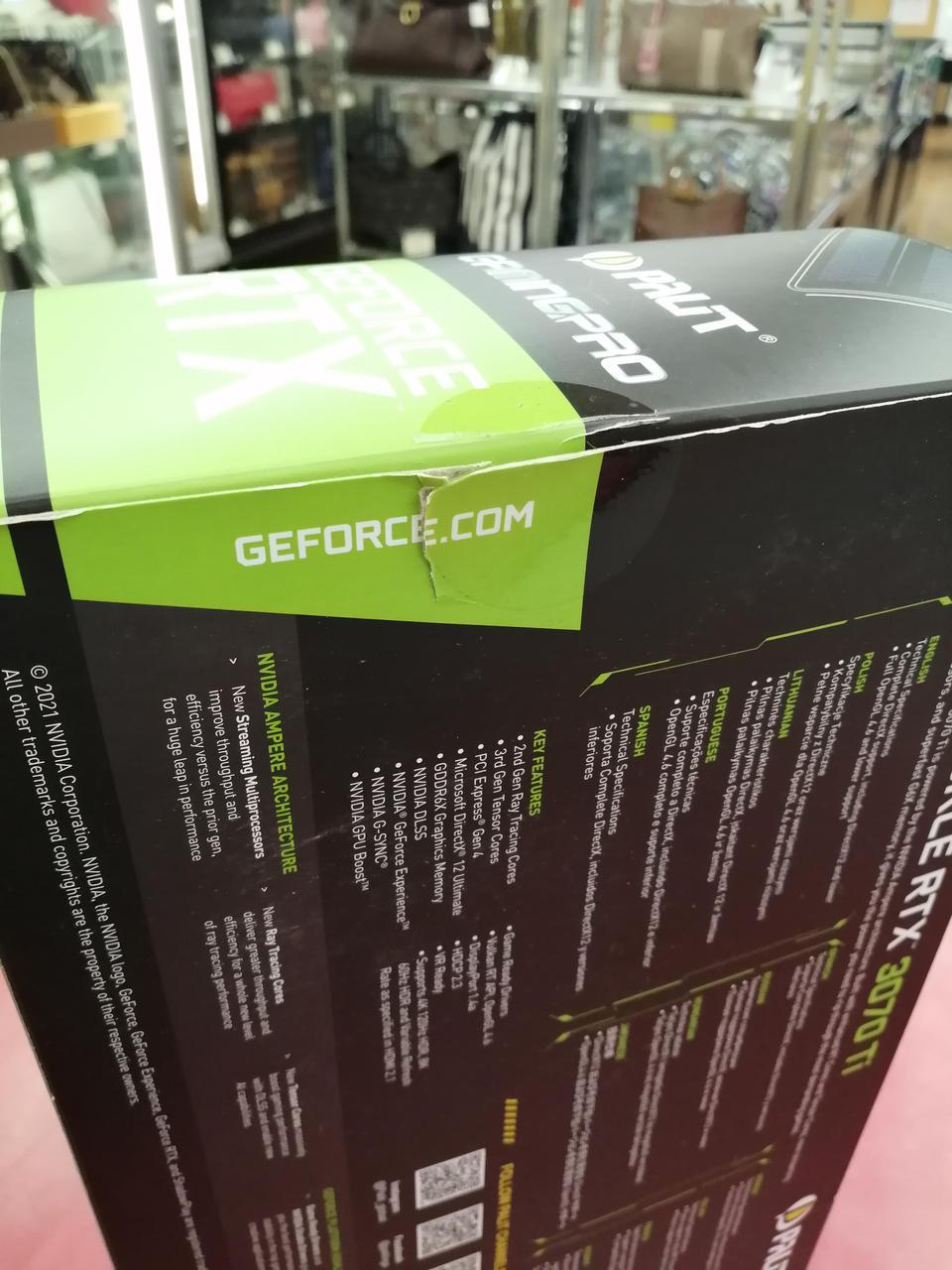 PALIT Graphics Board: RTX3070TI GAMINGPRO