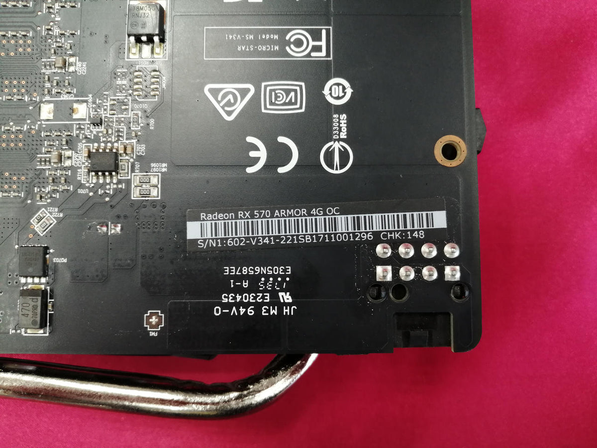 MSI Graphics Card: RADEON RX570 ARMOR 4G OC
