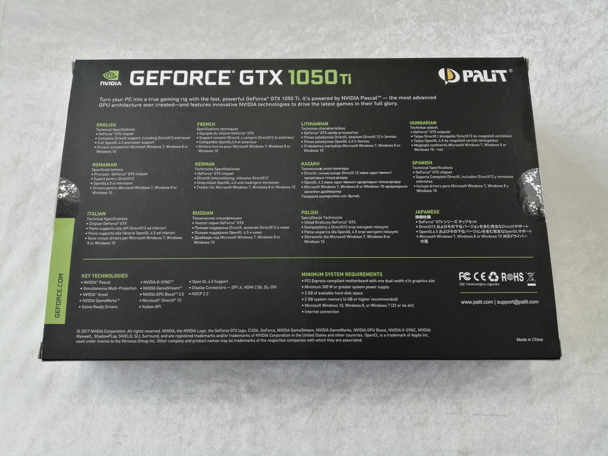 PALIT Graphics Board GTX1050TI KALMX 4096M