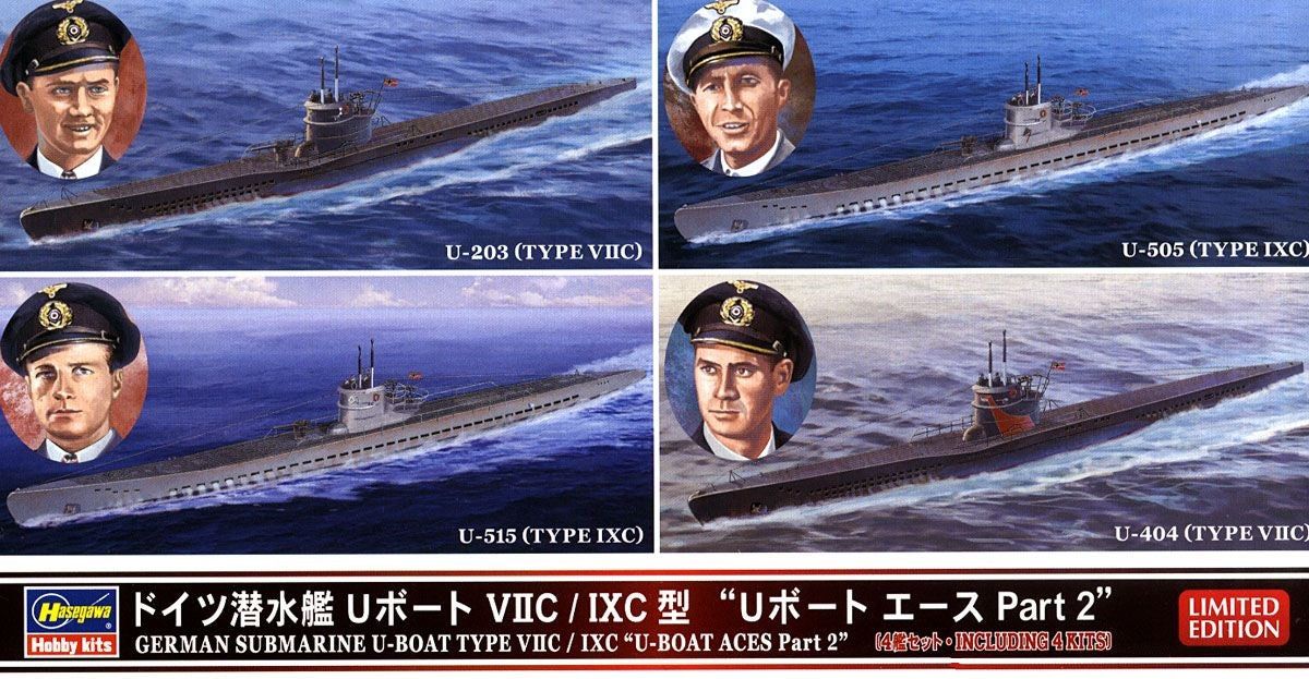Hasegawa 30040 German Submarine U-Boat Type VIIC/IXC "U-Boat Ace Part2" - BanzaiHobby