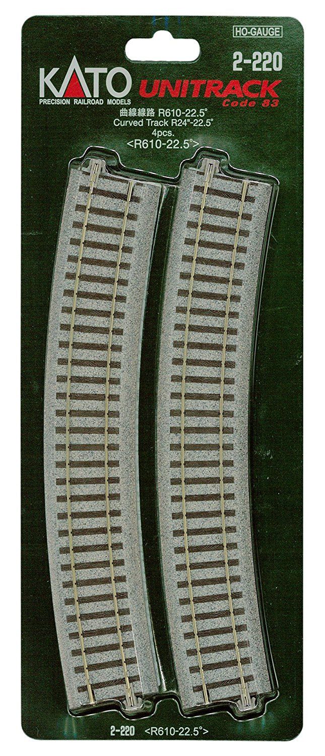 KATO 2-220 Unitrack Curved Track R610-22.5 degree R24-22.5 degree < - BanzaiHobby