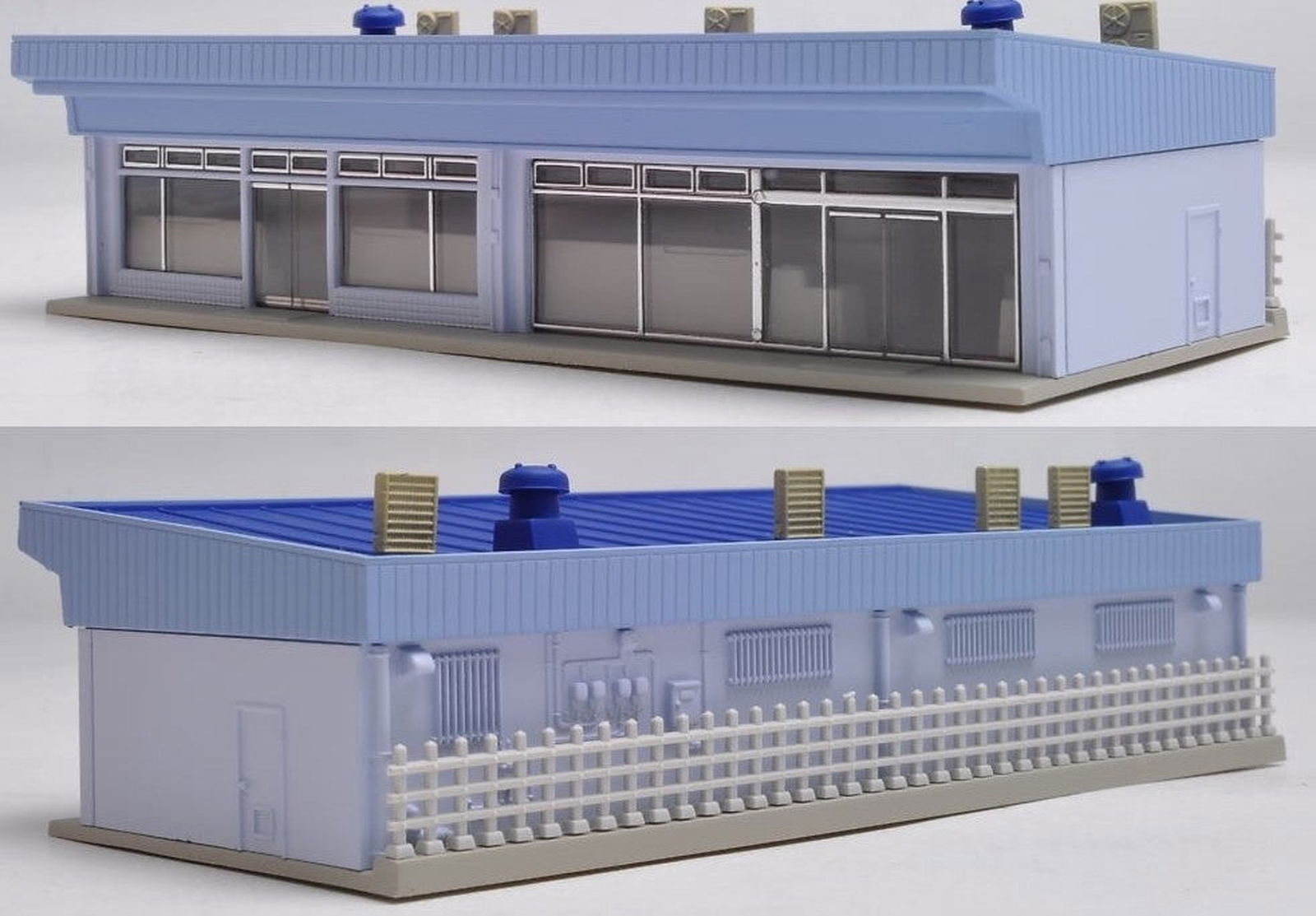 KATO 23-408B DioTown Small Strip Mall, Blue - BanzaiHobby
