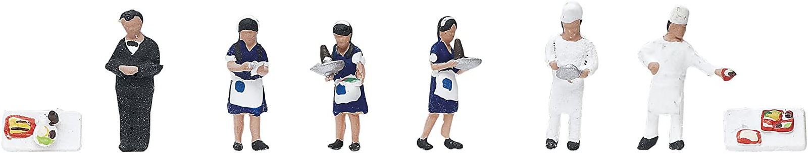 KATO 24-281 N Figure Set : Blue Train Dining Car Crew (Navy blue) - BanzaiHobby