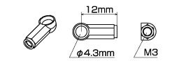 Kawada AJ4312S Molybdenum Input Rod Adjuster &#966;4.3 L = 12:8 pcs. - BanzaiHobby