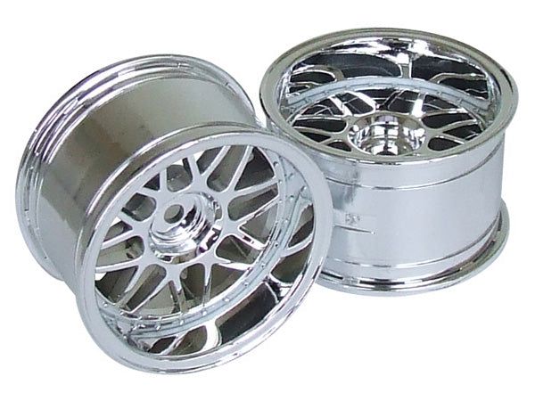 Kawada TU-38C 8 Mesh Wide Chrome Plate Wheel, 2pc - BanzaiHobby