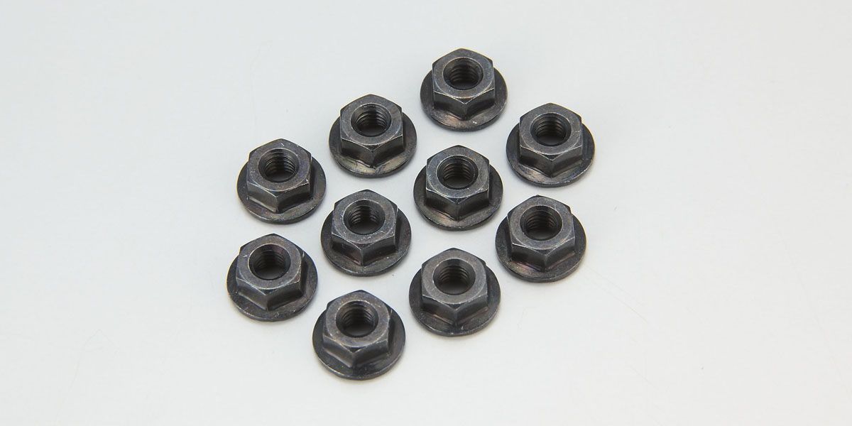 Kyosho 1-N4045F Nut(M4x4.5) Flanged (10pcs) - BanzaiHobby