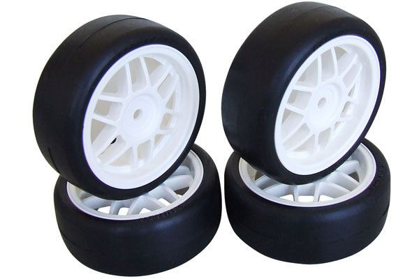 Kawada CT41A281 COMPLETE SLICK TIRE KM28/MESH WHEEL - BanzaiHobby