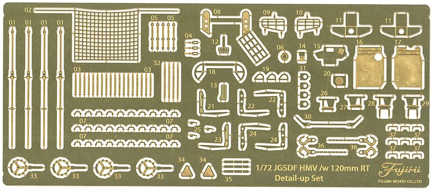 Fujimi Genuine Photo-Etched Parts for JGSDF Heavy Mortar Tractor/Mortie - BanzaiHobby