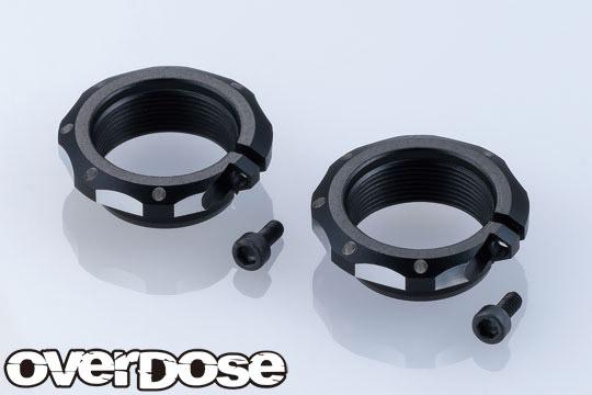 (PO DEC 2026) OVERDOSE OD4115 Aluminum Shock Adjusting Nuts (For HG Shock Spec.4 / Black / 2pcs)
