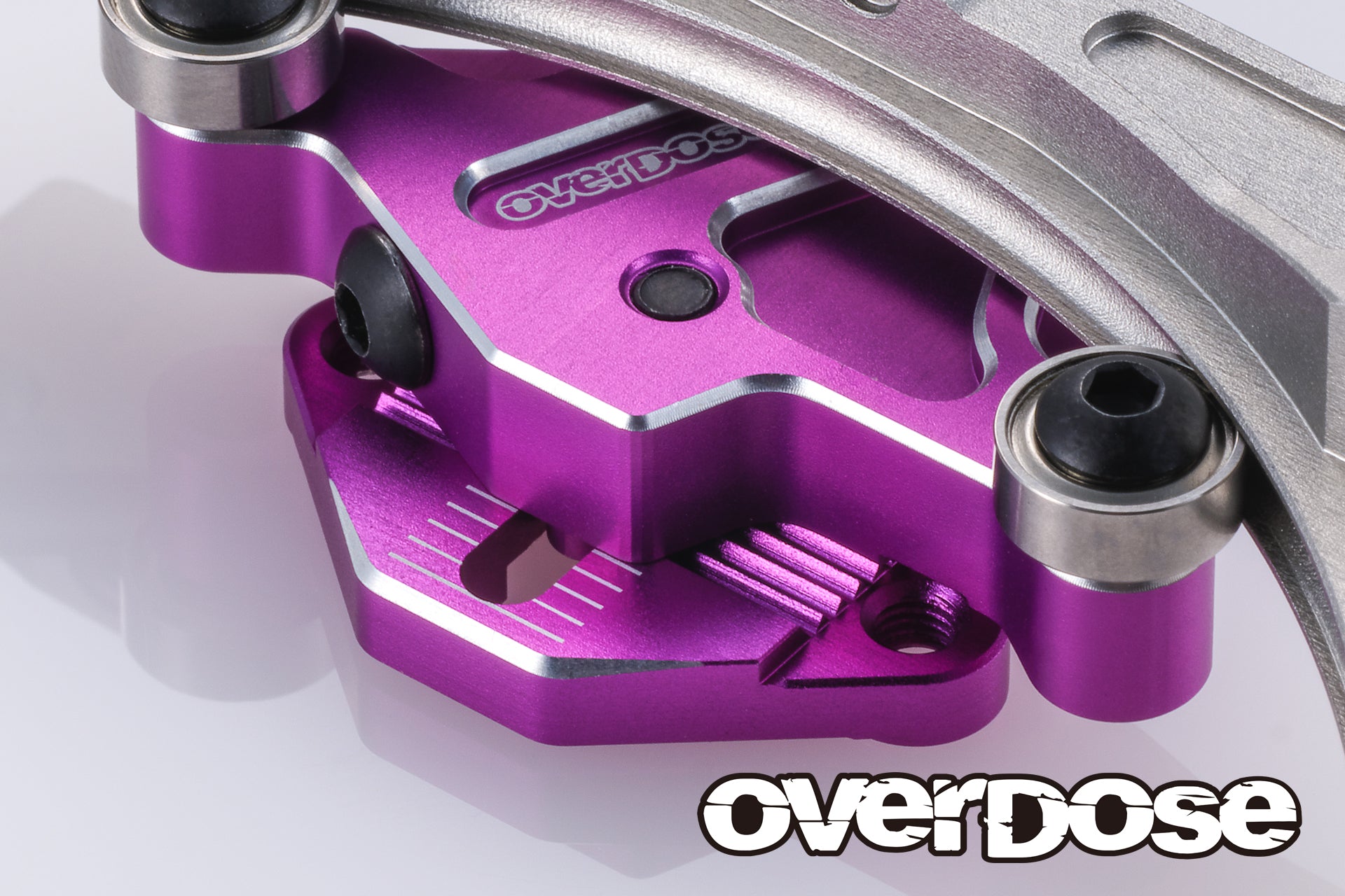 (PO NOV 2025) OVERDOSE OD3937 Aluminum Curved Slide Rack Steering Set Type-3 (For GALM/Purple)