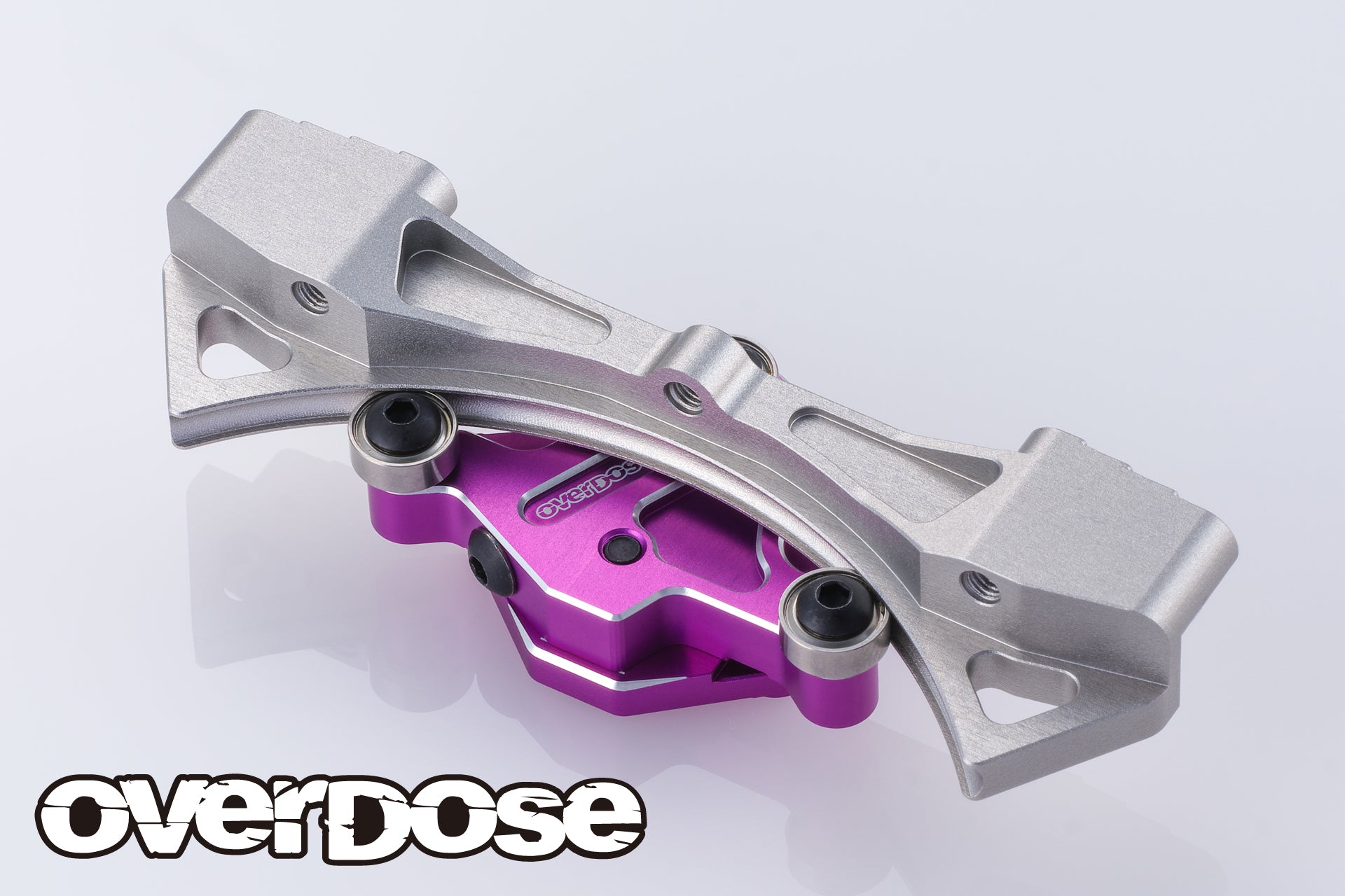 (PO NOV 2025) OVERDOSE OD3937 Aluminum Curved Slide Rack Steering Set Type-3 (For GALM/Purple)