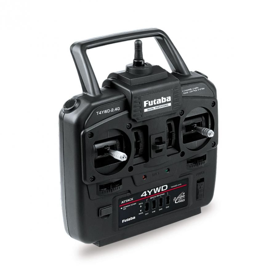 Futaba 8652-3 Attack 4YWD 4CH Radio Gear w/ R214GFE Receiver + S-U300 Servo x2 + MC340 ESC - BanzaiHobby