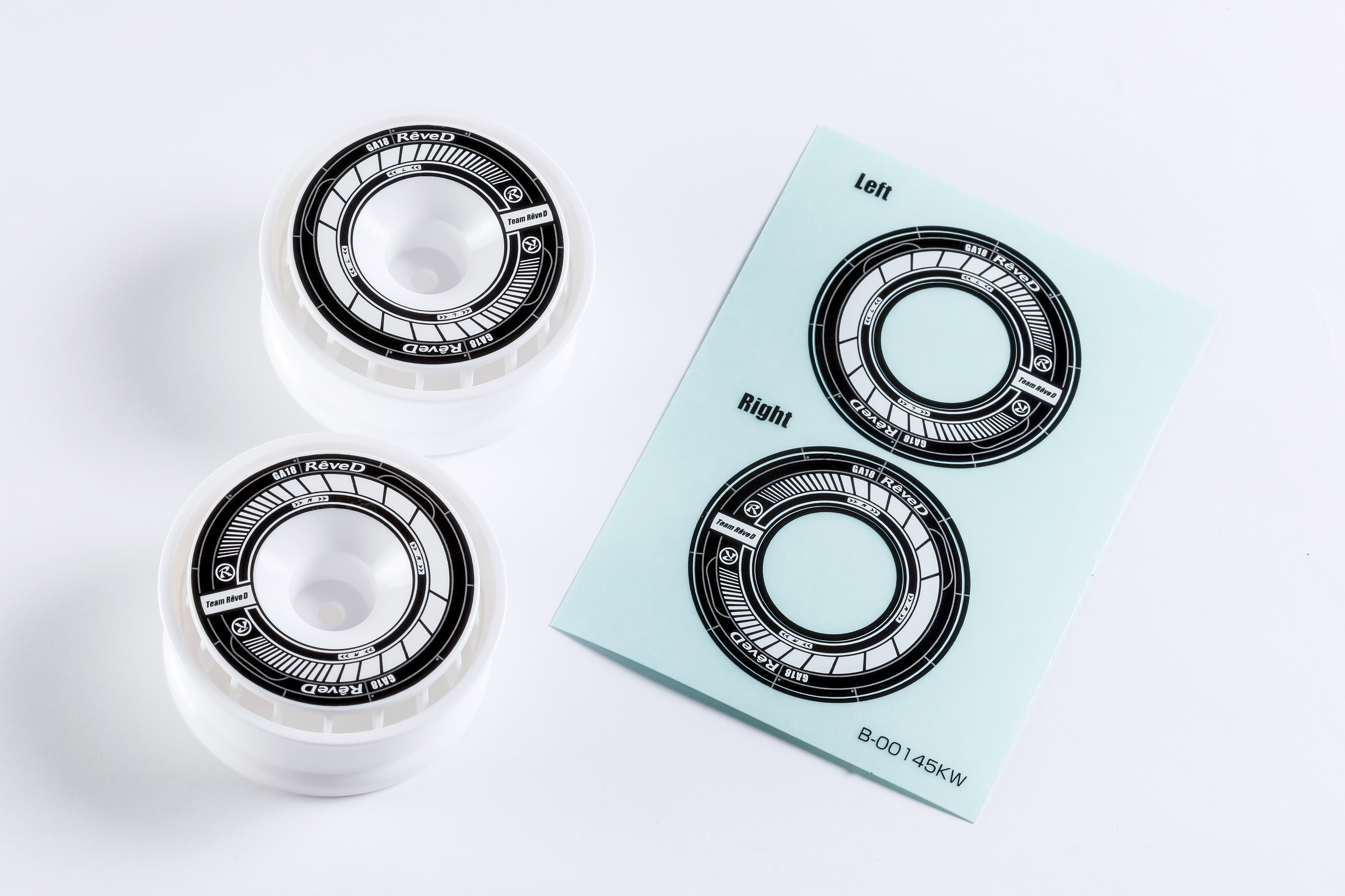 (PO JUL 2026) REVED RJ-WS01KW RW-GA18 Series Wheel Sticker (Black/White) - BanzaiHobby