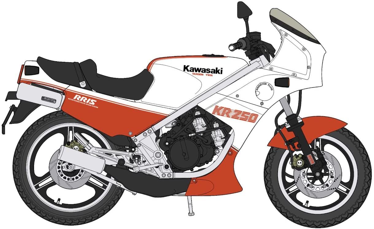 Hasegawa Kawasaki KR250 (KR250A) `White/Red` - BanzaiHobby