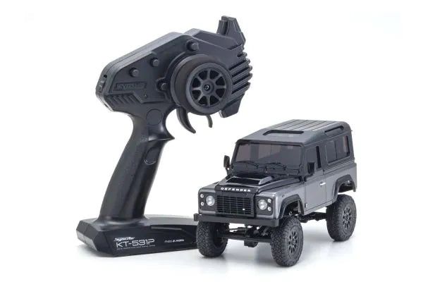 Kyosho 32526GM MINI-Z 4x4 readyset Land Rover Defender 90 Autobiography Corris Gray / Santorini Black - BanzaiHobby