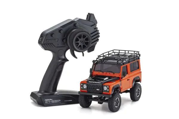 Kyosho 32531MO MINI-Z 4x4 readyset Land Rover Defender 90 Adventure Phoenix Orange / Santorini Black - BanzaiHobby