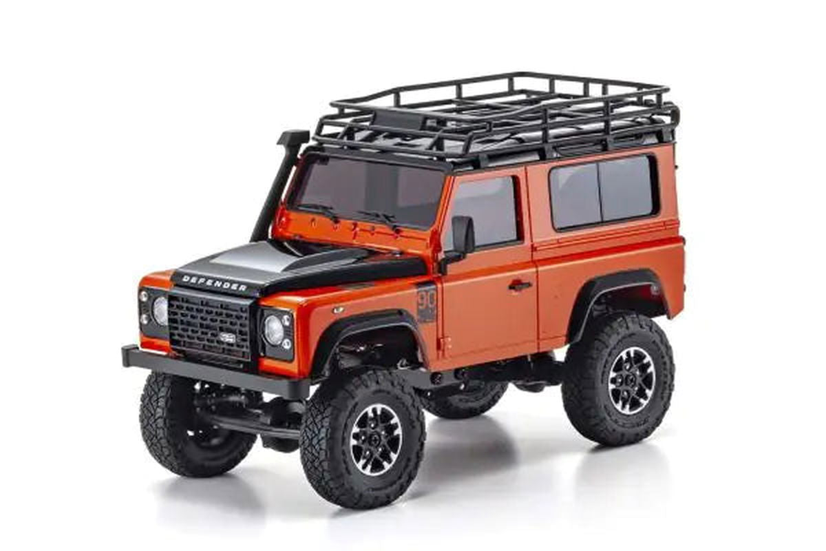 Kyosho 32531MO MINI-Z 4x4 readyset Land Rover Defender 90 Adventure Phoenix Orange / Santorini Black - BanzaiHobby