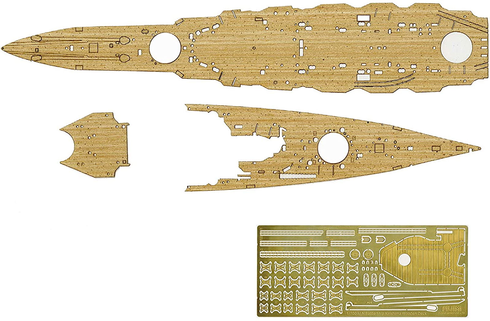 Fujimi Wood Deck Seal for IJN Battleship Kirishima (w/Ship Name Plate) - BanzaiHobby