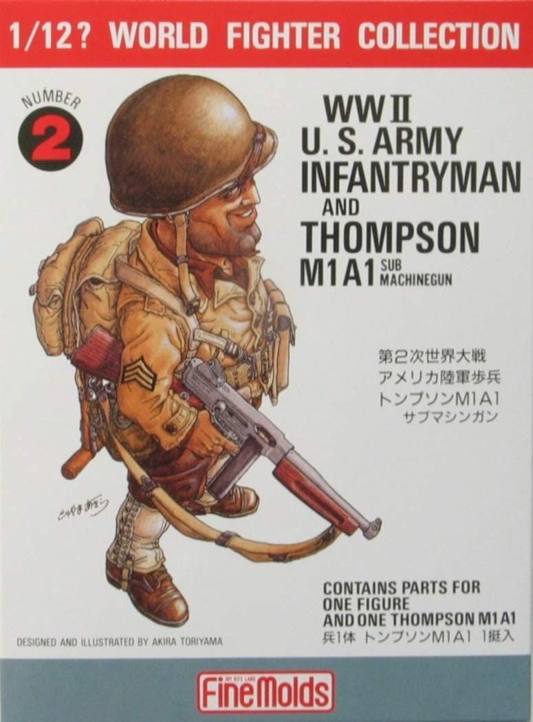 Fine Molds 1/12 WWII. U.S. Infantryman w/ Thompson M1A1 Sub-Machine Gun - BanzaiHobby