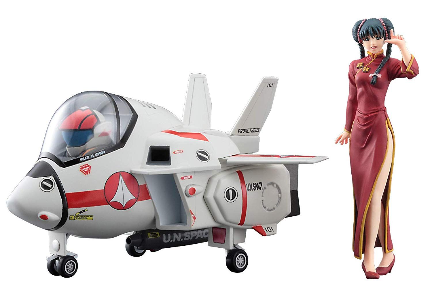 Hasegawa Lynn Minmay (Chinese Dress) w/VF-1J Valkyrie (Egg Plane) - BanzaiHobby