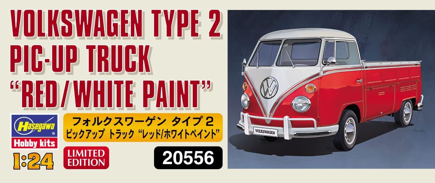 Hasegawa Volkswagen Type2 Pickup Truck `Red/White` - BanzaiHobby