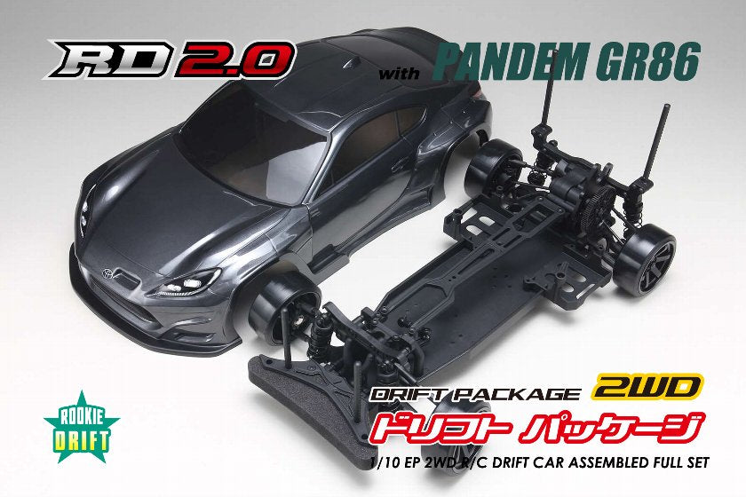 Voiture Radiocommandée Yokomo Drift Package 2 Roues Motrices PANDEM GR86 Gunmetal - Entièrement Assemblé Neuf