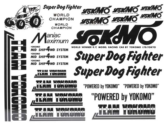 YOKOMO ZC-D4BK [YZ-870C] Super Dog Fighter Decal Black - BanzaiHobby
