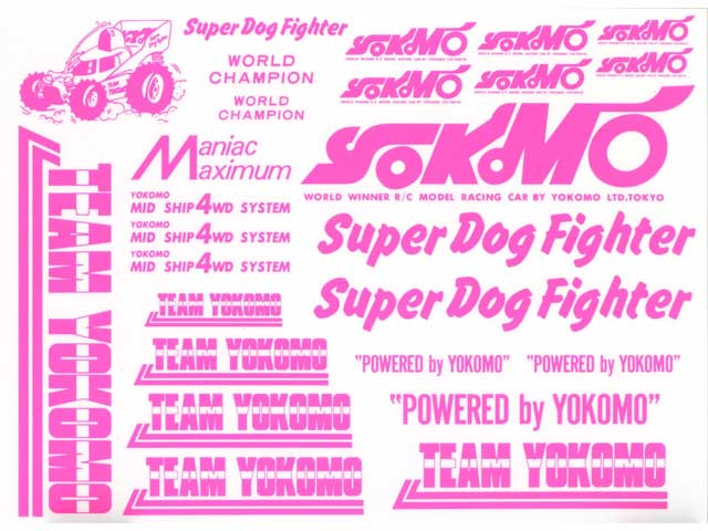 Yokomo ZC-D4PI [YZ-870C] Super Dog Fighter Decal Pink - BanzaiHobby