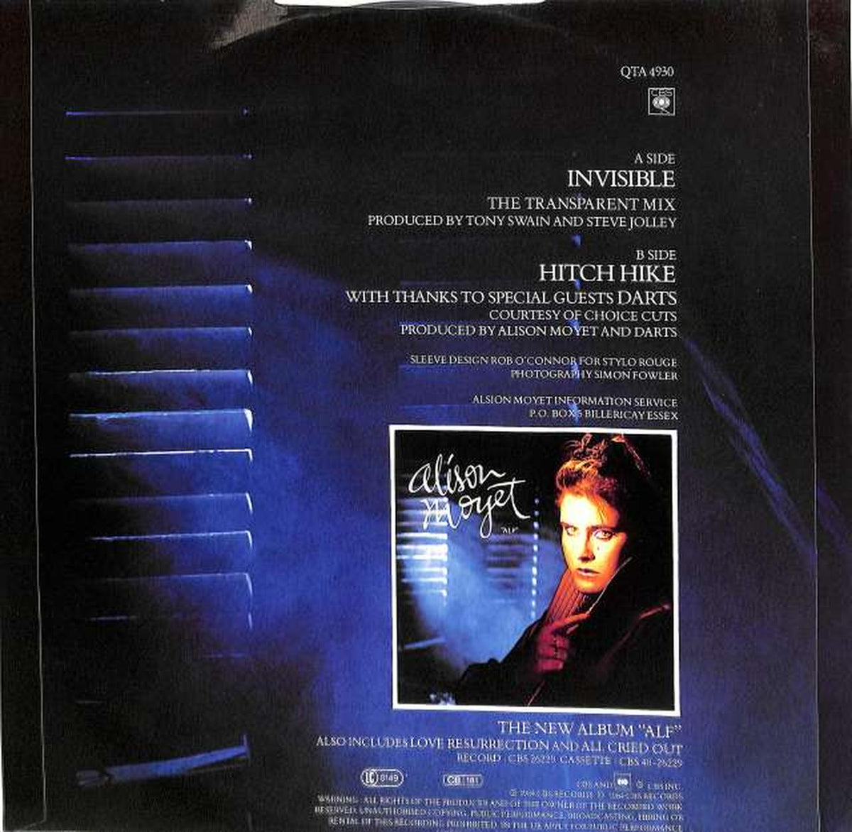 CBS Allison Moyett "THE TRANSPARENT MIX QTA4930