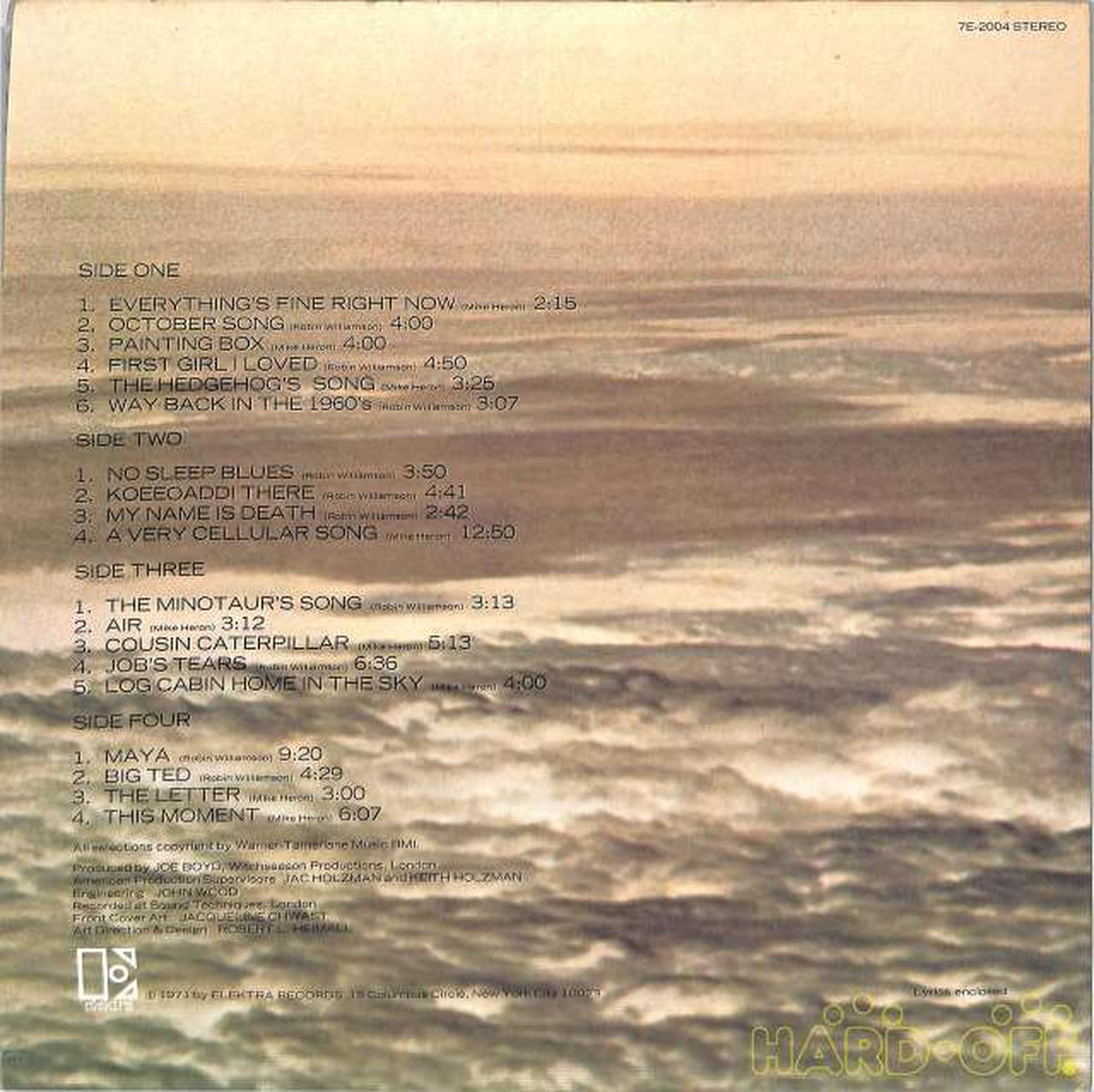 Electra (imported, US) Incredible String Band "Relics of the I 7E-2004 2LP"