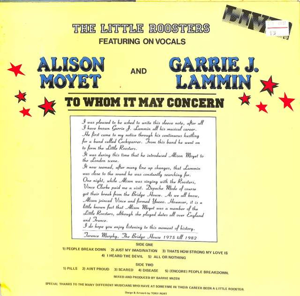 WEPPING GET MUSIC The Little Roosters "LIVE" E.1LP001