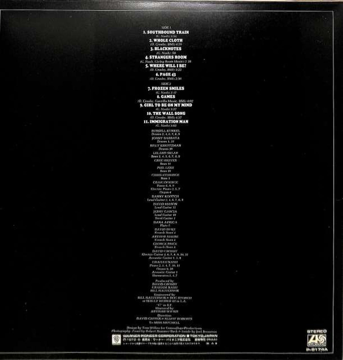 Warner Pioneer Graham Nash & David Crosby P-8174A