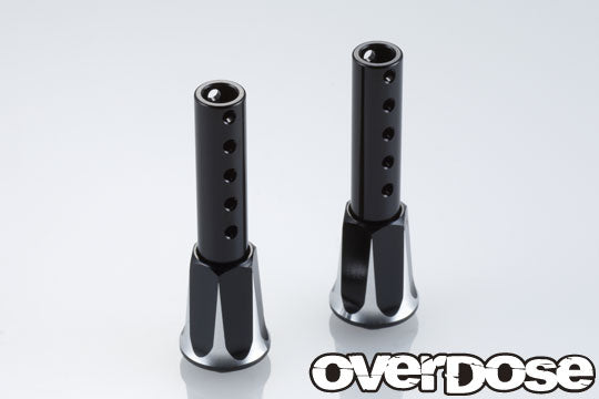 (PO OCT 2026) OVERDOSE OD2662B Soporte delantero de aluminio ajustable (negro) - BanzaiHobby