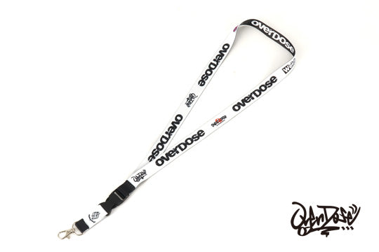 OVERDOSE BB-NS-002 OVERDOSE Neck Strap (White x Black)