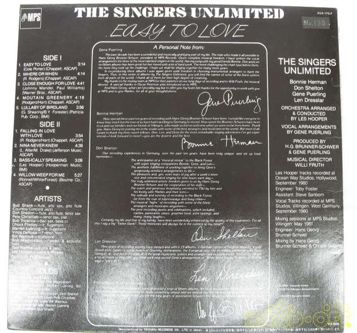 MPS Western Music THE SIGERS UNLIMITED/EASY TO L