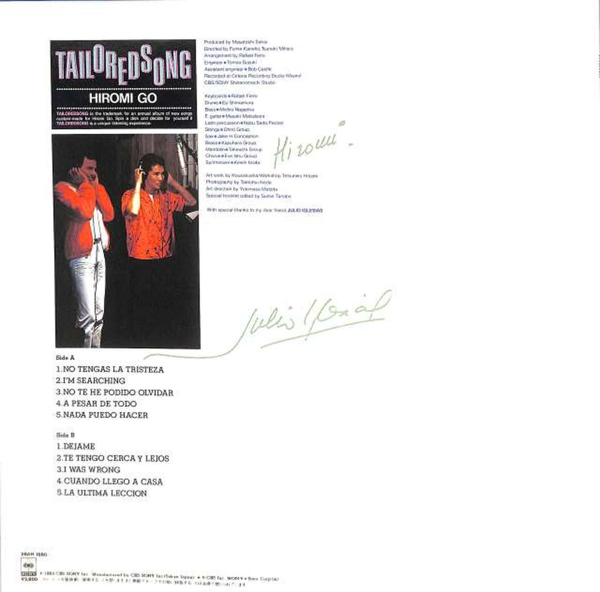 CBS Sony Hiromi Go "TAILOREDSONG" 28AH1680