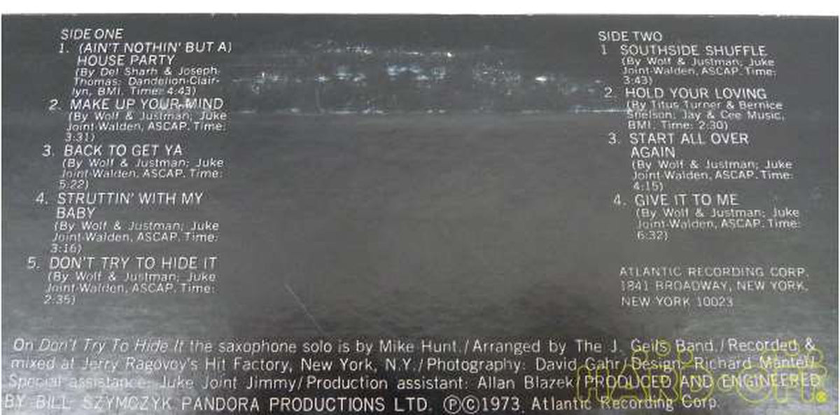 WARNER MUSIC JAPAN J. Geils Band / Bloodshot (Sample Disc, White Label THE J. GEILS BAND / BLOODSHOT