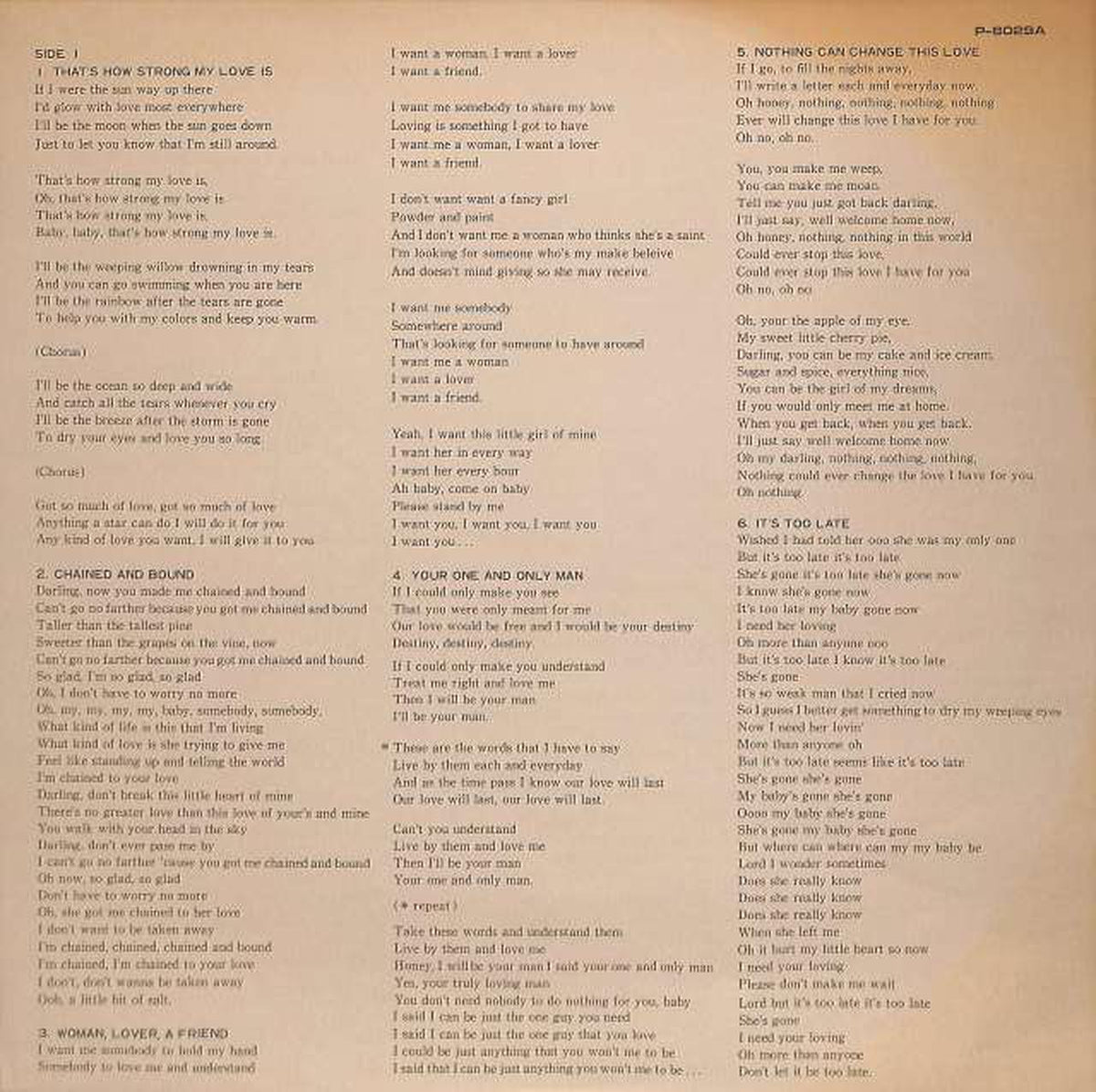 Warner Pioneer Otis Redding 'Soul Ballad' P-6029