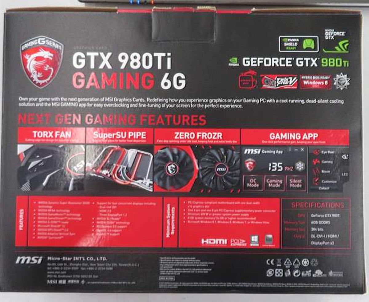 MSI NVIDIA PCI-Express GTX 980TI GAMING 6G