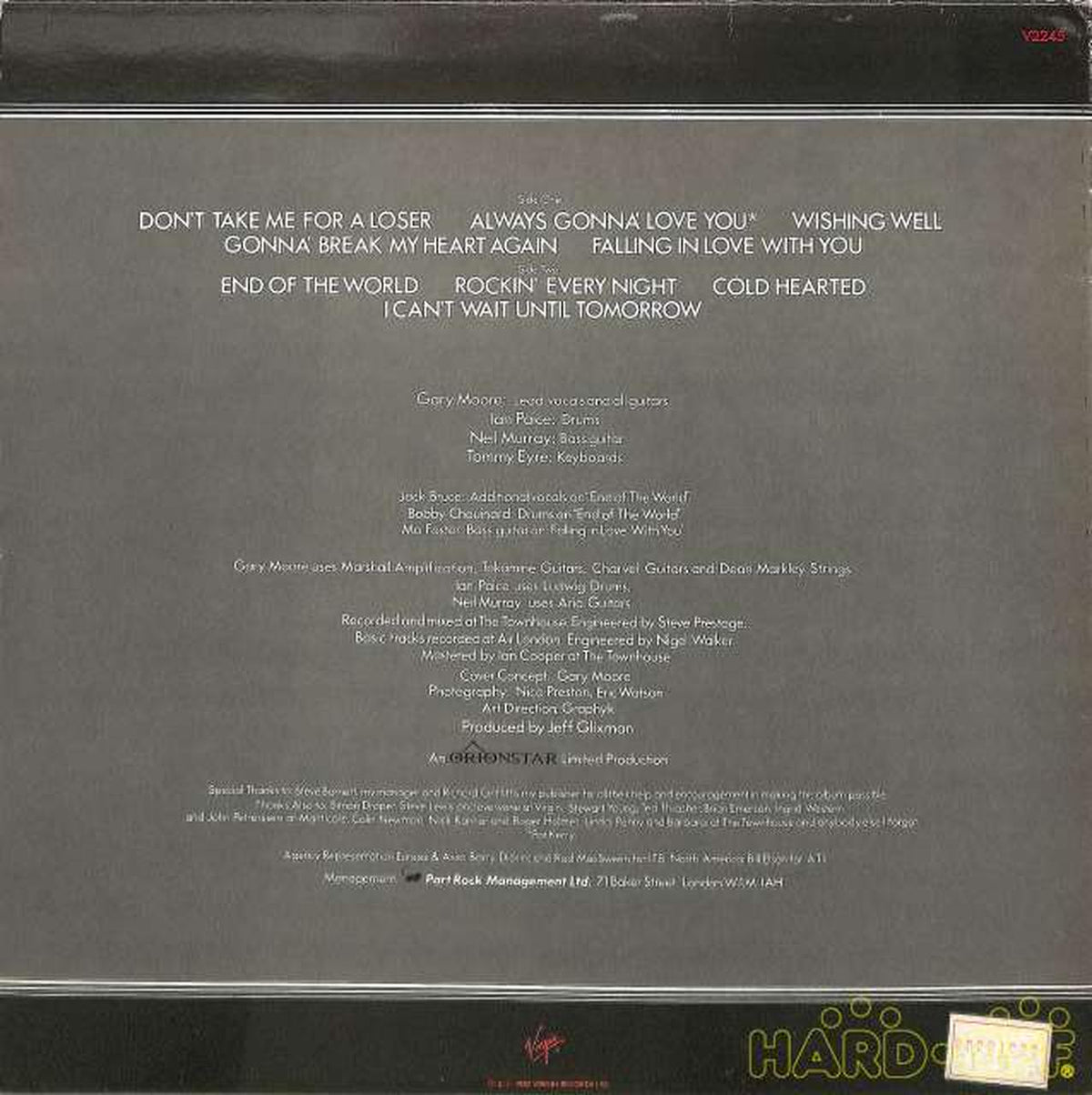 Virgin Gary Moore "CORRIDORS OF POWER" V2245 (imported)