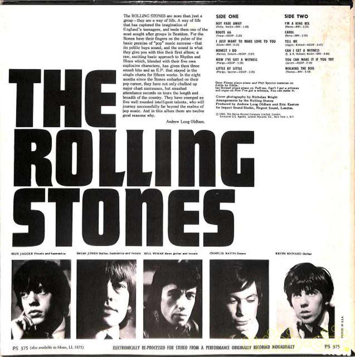 London (import, US) Rolling Stones 'Inglans New Est Hits Me PS-375'