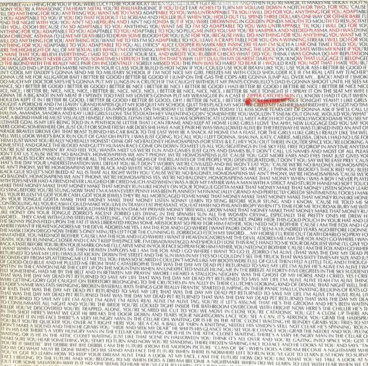 WARNEW BROS. Alice Cooper "ZIPPER CATCHES SKIN" 23719-1