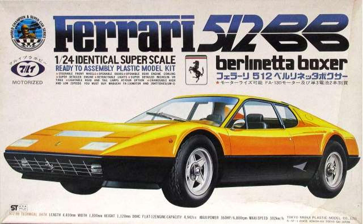 MARUI 1/24 Ferrari 512 Berlinetta Boxer Motorized Kit [MT-77-WS07] - Banzai Thrifting | BanzaiHobby