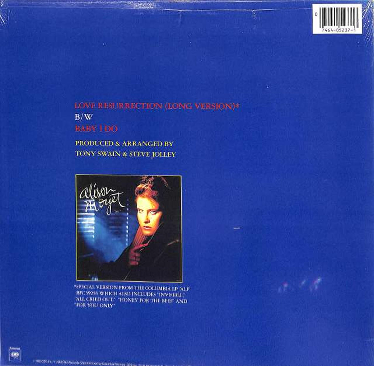 CBS Allison Moyett "LOVE RESURECTION" 44-05237