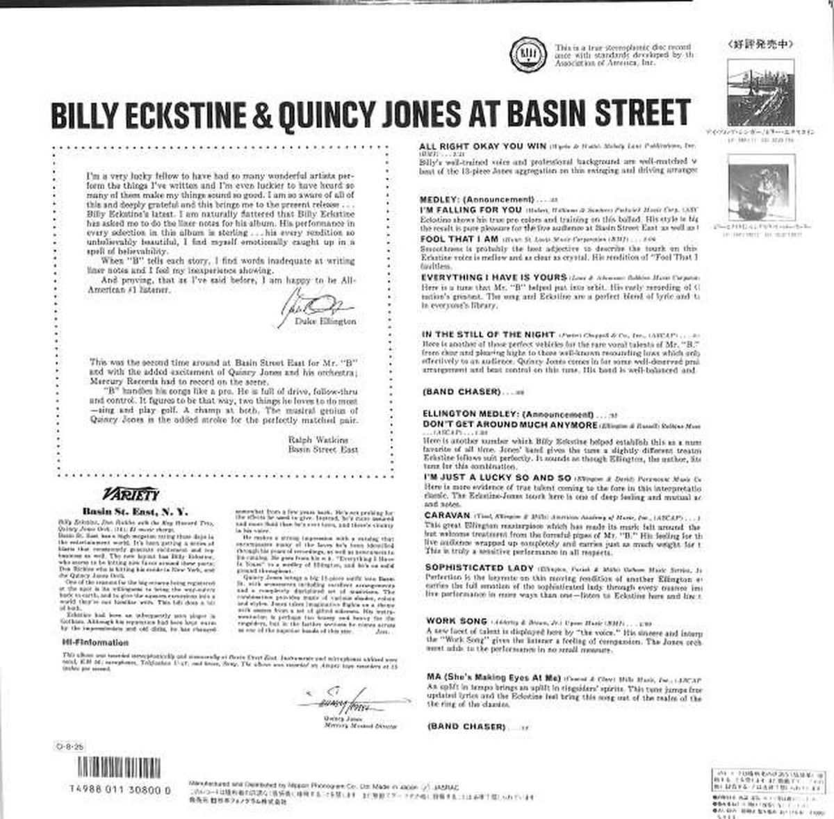 Nippon Phonogram Billy Eckstein & Quincy Jones at Bayes 18PJ-10064