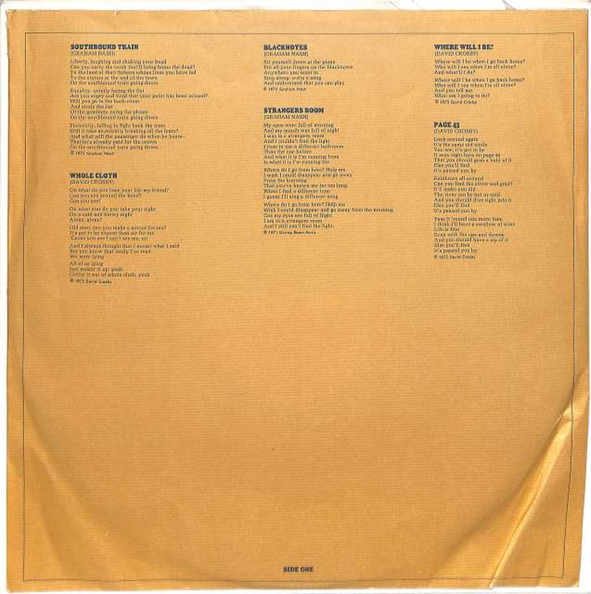 Warner Pioneer Graham Nash & David Crosby P-8174A