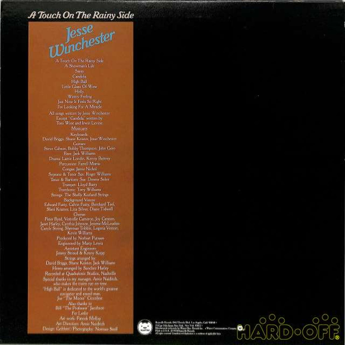 Bearsville (import, USA) Jesse Winchester "A Touch on the Rain Sa BRK-6984"